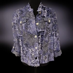 Ruby Rd Casual Button up Artsey Print Blazer, Jacket  12